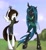 Size: 1627x1761 | Tagged: safe, artist:cyberneticdragon, queen chrysalis, oc, anthro, changeling, changeling queen, unguligrade anthro, clothes, crown, hooves