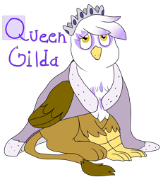 Size: 1850x2000 | Tagged: safe, artist:fly1ngcupc4k35, derpibooru import, gilda, griffon, clothes, crown, queen, queen gilda, robe, solo