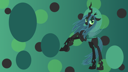 Size: 1920x1080 | Tagged: safe, artist:jennieoo, artist:princessmedley13, queen chrysalis, changeling, changeling queen, bubble, solo, vector, wallpaper