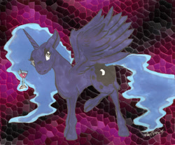 Size: 806x666 | Tagged: safe, artist:foxofwar, princess luna, alicorn, pony, female, horn, mare, simple background, solo