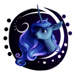 Size: 1024x1004 | Tagged: safe, artist:swagliad, princess luna, alicorn, pony, crying, female, horn, mare, solo