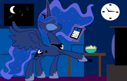 Size: 600x383 | Tagged: safe, artist:drpain, princess luna, solo, television, trending, twitter