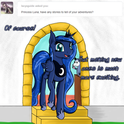 Size: 800x800 | Tagged: safe, artist:timid tracks, princess luna, tiberius, alicorn, pony, ask-luna-and-tiberius, tumblr