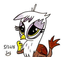 Size: 1540x1331 | Tagged: safe, artist:feelgoodpandemonium, derpibooru import, gilda, griffon, the lost treasure of griffonstone, chickub, solo, younger