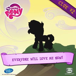 Size: 640x640 | Tagged: safe, sunset shimmer, pony, gameloft, logo, official, silhouette, solo