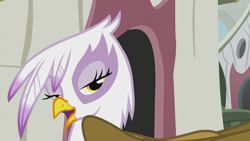 Size: 1920x1080 | Tagged: safe, derpibooru import, screencap, gilda, griffon, the lost treasure of griffonstone, lidded eyes