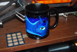 Size: 3872x2592 | Tagged: safe, artist:beffles, princess luna, alicorn, pony, coffee mug, female, horn, mare, solo