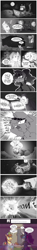 Size: 1000x6815 | Tagged: safe, artist:herny, donut joe, princess luna, trixie, oc, oc:kevin the nightguard, bat pony, pony, bar, clothes, comic, cup, donut, dream, grayscale, hat, hoodie, luna-afterdark, magic, moon, space battleship yamato, space pirate, spaceship, sun, telekinesis, tumblr, wave motion gun, working