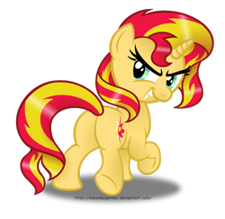 Size: 1024x994 | Tagged: safe, artist:aleximusprime, sunset shimmer, pony, unicorn, faic, looking back, plot, simple background, solo, transparent background, walking