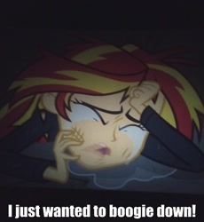 Size: 480x522 | Tagged: safe, sunset shimmer, friendship is witchcraft, equestria girls, equestria girls (movie), crying, image macro, lunar slander, solo