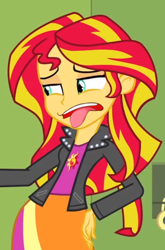 Size: 466x707 | Tagged: safe, edit, edited screencap, screencap, sunset shimmer, equestria girls, equestria girls (movie), disgusted, solo, tongue out