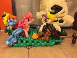 Size: 3264x2448 | Tagged: safe, artist:noordinaryballoonman, derpibooru import, gilda, pinkie pie, rainbow dash, arimaspi, balloonie pony, griffon, original species, the lost treasure of griffonstone, arimaspi skull, balloon, dead, irl, photo, skull