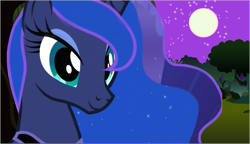 Size: 1249x721 | Tagged: safe, artist:acuario1602, artist:hellswolfeh, edit, princess luna, alicorn, pony, moon, night, smiling, solo, vector, wallpaper, wallpaper edit