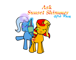 Size: 1000x800 | Tagged: artist needed, source needed, useless source url, safe, sunset shimmer, trixie, pony, ask, blog, magic, sunset answers, tumblr