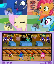 Size: 1107x1302 | Tagged: safe, babs seed, fluttershy, princess luna, rainbow dash, alicorn, pegasus, pony, cormano (sunset riders), exploitable meme, meme, obligatory pony, sunset riders, tv meme, video game