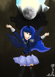 Size: 850x1185 | Tagged: safe, artist:eliizadesu, princess luna, human, humanized, light skin, nightmare luna, solo