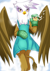 Size: 1500x2120 | Tagged: safe, artist:vavacung, derpibooru import, gilda, anthro, griffon, the lost treasure of griffonstone, griffon scone, solo