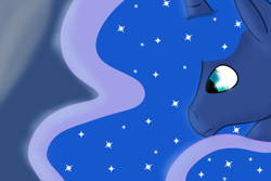 Size: 1500x1000 | Tagged: safe, artist:creeperoxx, princess luna, alicorn, pony, moon, night, solo