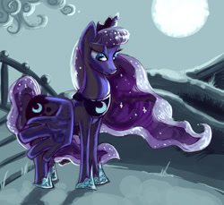 Size: 800x734 | Tagged: safe, artist:shadow-rhapsody, princess luna, alicorn, pony, female, full moon, mare, moon, night, solo