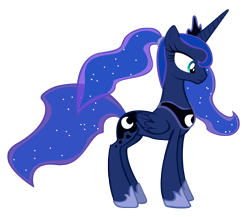 Size: 4500x3913 | Tagged: safe, artist:derpy-maple, princess luna, alicorn, pony, alternate hairstyle, simple background, solo, transparent background, vector