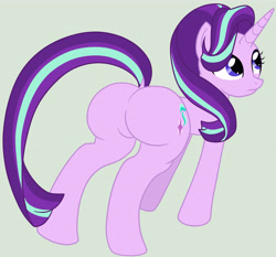 Size: 3766x3504 | Tagged: safe, artist:mysweetstomach, starlight glimmer, pony, unicorn, female, glimmer glutes, high res, long tail, mare, plot, simple background, solo, the ass was fat