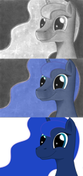 Size: 1200x2550 | Tagged: safe, artist:ghostofwar909, edit, editor:vb, princess luna, alicorn, pony, cute, monochrome, solo, traditional art