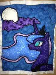 Size: 2448x3264 | Tagged: safe, artist:golemgeekery, princess luna, craft, irl, photo, quilt, solo