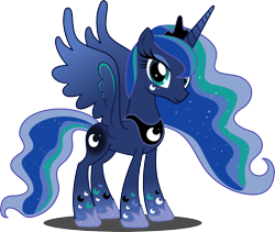 Size: 3000x2535 | Tagged: safe, artist:katequantum, princess luna, alicorn, pony, season 4, rainbow power, rainbow power-ified, simple background, solo, transparent background, vector