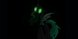 Size: 1080x541 | Tagged: safe, queen chrysalis, changeling, changeling queen, female, green eyes, horn, solo