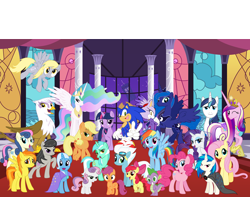 Size: 1280x1008 | Tagged: safe, artist:snicketbar, derpibooru import, apple bloom, applejack, bon bon, derpy hooves, dj pon-3, fleetfoot, fluttershy, gilda, lyra heartstrings, octavia melody, pinkie pie, princess cadance, princess celestia, princess luna, rainbow dash, rarity, scootaloo, shining armor, spike, spitfire, sweetie belle, sweetie drops, trixie, twilight sparkle, vinyl scratch, alicorn, dragon, earth pony, griffon, pegasus, pony, unicorn, blaze the cat, crossover, cutie mark crusaders, female, hide, mane seven, mane six, mare, simple background, sonic the hedgehog, sonic the hedgehog (series), transparent background