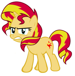 Size: 885x902 | Tagged: safe, artist:kuren247, sunset shimmer, pony, angry, simple background, solo, transparent background, vector