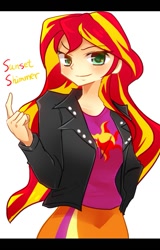 Size: 699x1091 | Tagged: safe, artist:c-minded, sunset shimmer, equestria girls, beckoning, solo