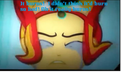 Size: 735x437 | Tagged: safe, edit, edited screencap, screencap, sunset shimmer, equestria girls, equestria girls (movie), parody, solo, teenage mutant ninja turtles