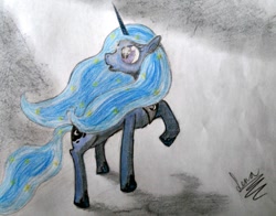 Size: 575x450 | Tagged: safe, artist:kaizerkilljoy, princess luna, alicorn, pony, female, horn, mare, solo, traditional art