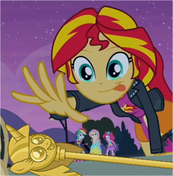 Size: 363x369 | Tagged: safe, sunset shimmer, equestria girls, princess twilight sparkle (episode), season 4, exploitable meme, meme, memeception, sunset shimmer reaching for things, twilight scepter