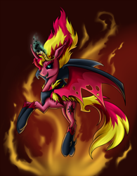 Size: 1800x2311 | Tagged: safe, artist:28gooddays, sunset satan, sunset shimmer, pony, ponified, solo