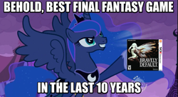 Size: 637x347 | Tagged: safe, princess luna, alicorn, pony, bravely default, final fantasy, gamer luna, image macro, meme