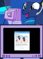 Size: 563x769 | Tagged: safe, princess luna, exploitable meme, meme, movie, news, nintendo, obligatory pony, sega, tv meme, twitter