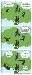 Size: 900x2076 | Tagged: safe, artist:digitaldasherbot, queen chrysalis, changeling, changeling queen, a canterlot wedding, comic, hilarious in hindsight, tree, william