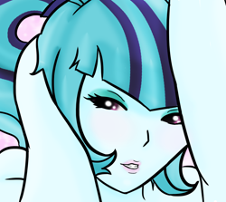 Size: 1420x1266 | Tagged: safe, artist:katiespalace, sonata dusk, equestria girls, rainbow rocks, antagonist, bedroom eyes, looking at you, solo, tumblr