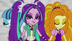 Size: 1280x720 | Tagged: safe, screencap, adagio dazzle, aria blaze, sonata dusk, equestria girls, rainbow rocks, looking at you, the dazzlings