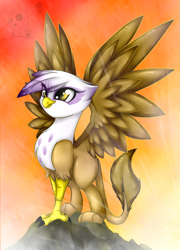 Size: 1653x2291 | Tagged: safe, artist:bloody-pink, derpibooru import, gilda, griffon, chest fluff, cute, gildadorable, solo