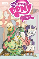 Size: 1054x1600 | Tagged: safe, artist:jay fosgitt, derpibooru import, idw, gilda, rarity, griffon, pony, unicorn, spoiler:comic, spoiler:comicff24, cover, gilda is not amused