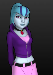 Size: 520x742 | Tagged: safe, artist:hashbro, sonata dusk, equestria girls, rainbow rocks, 3d, 3d model, belly button, clothes, midriff, skirt, solo