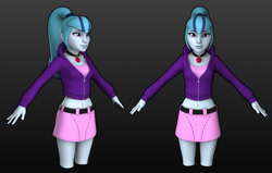 Size: 1044x663 | Tagged: safe, artist:hashbro, sonata dusk, equestria girls, rainbow rocks, 3d, 3d model, belly button, clothes, midriff, skirt, the dazzlings