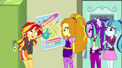 Size: 1280x720 | Tagged: safe, screencap, adagio dazzle, aria blaze, sonata dusk, sunset shimmer, equestria girls, rainbow rocks, female, gem, siren gem, the dazzlings