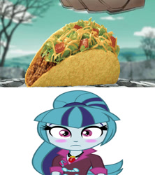 Size: 576x648 | Tagged: safe, artist:kingdark0001, edit, sonata dusk, equestria girls, 1000 years in photoshop, jojo's bizarre adventure, phantom blood, solo, sonataco, taco, vector, william zeppeli, wrong aspect ratio