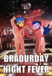 Size: 440x641 | Tagged: safe, flash sentry, twilight sparkle, equestria girls, equestria girls (movie), brad, disco, exploitable meme, flash sentry savior of the universe, meme, saturday night fever, waifu thief