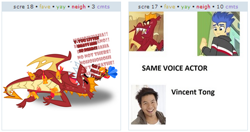 Size: 475x251 | Tagged: safe, flash sentry, garble, dragon, exploitable meme, juxtaposition, juxtaposition win, same voice actor, vincent tong