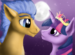 Size: 1024x745 | Tagged: safe, artist:vaileaa, flash sentry, twilight sparkle, twilight sparkle (alicorn), alicorn, pony, big crown thingy, element of magic, female, flashlight, male, mare, shipping, straight